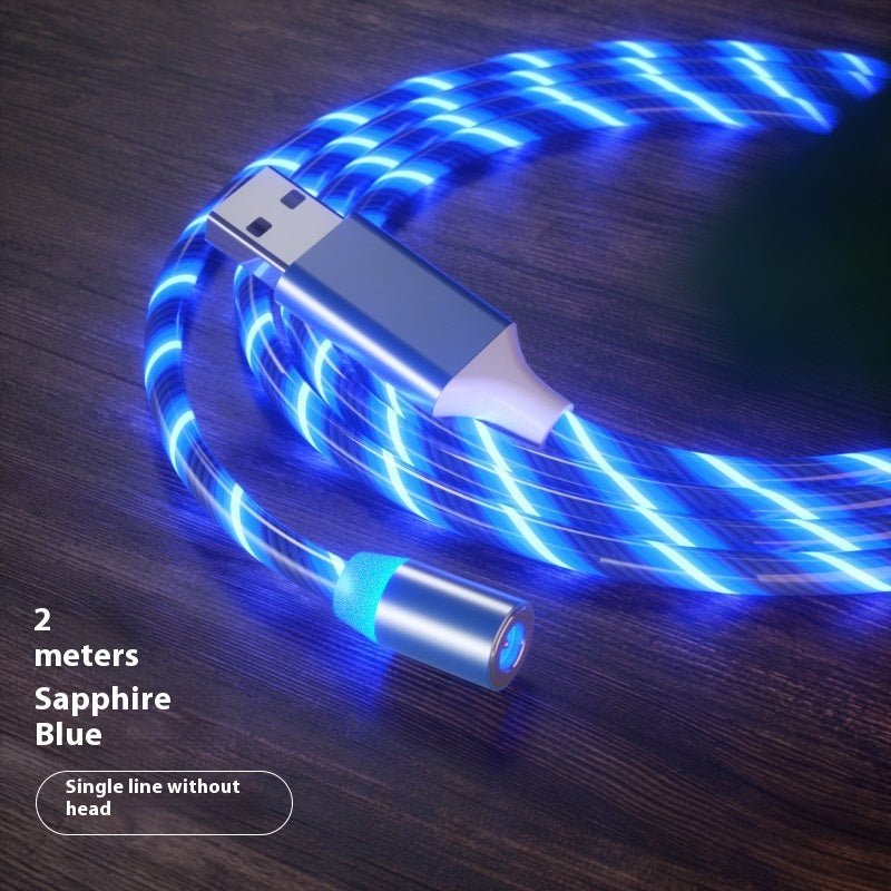 Magnetic LED Streamer Charging Cable – USB-C, Lightning & Micro USB