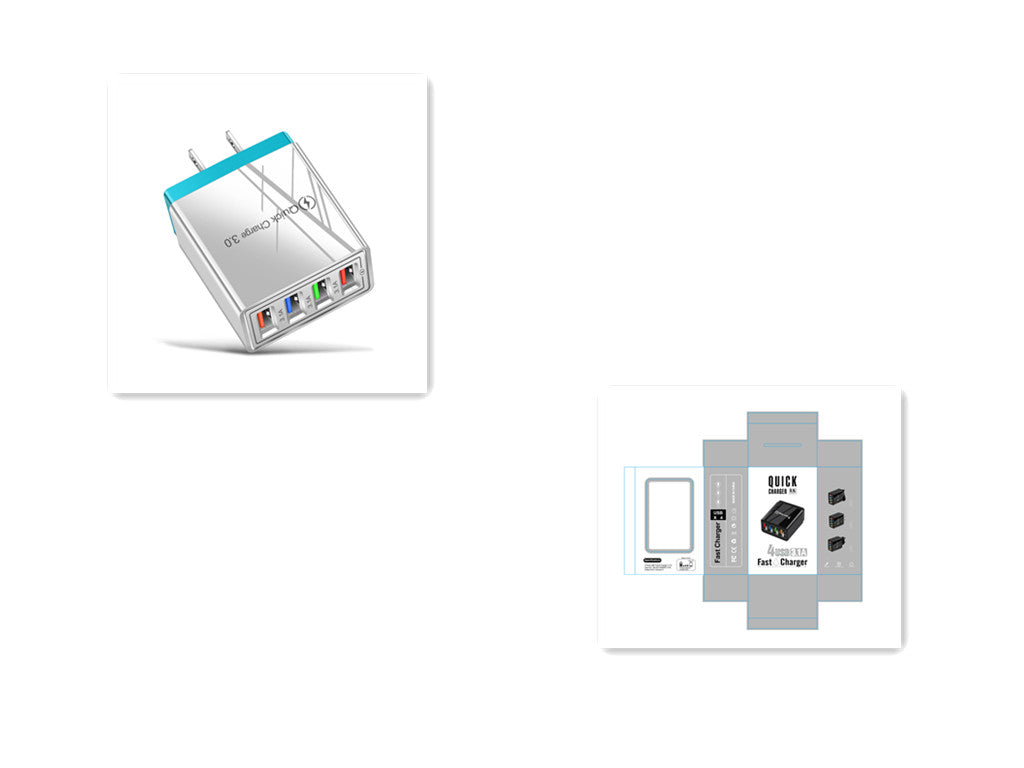 4-Port USB Wall Charger – Quick Charge 3.0