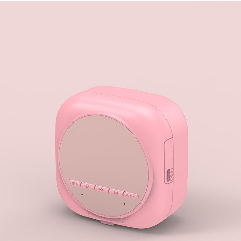 Portable Mirror Alarm Clock with Radio
