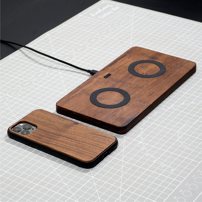 Wooden Dual Wireless Charger – Phone & Headset