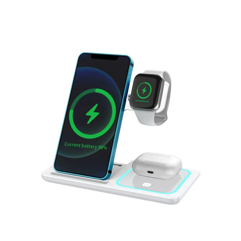 3-in-1 Folding Wireless Charging Stand – Phone, Watch & Headset