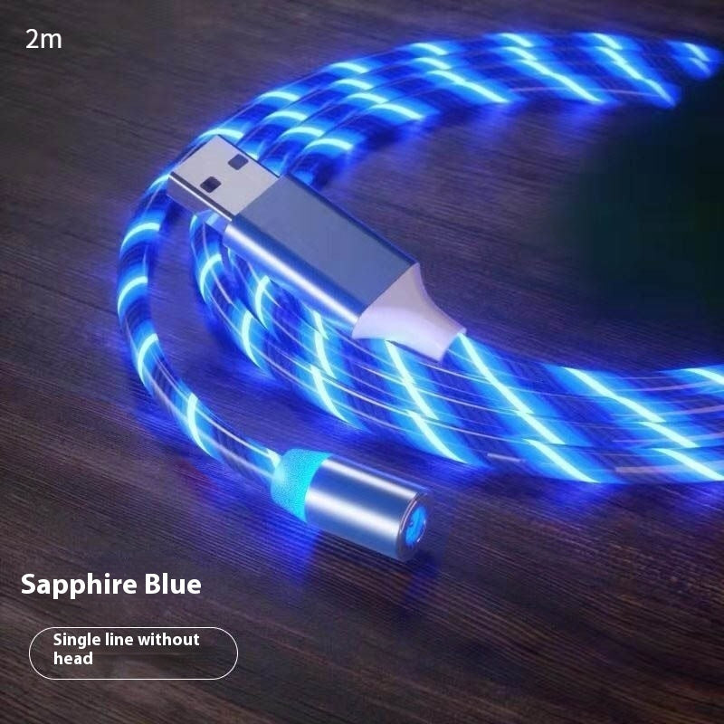 Magnetic LED Streamer Charging Cable – USB-C, Lightning & Micro USB