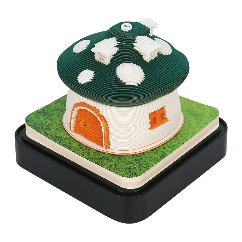 3D Paper Carving Panoramic Desk Calendar with LED Light