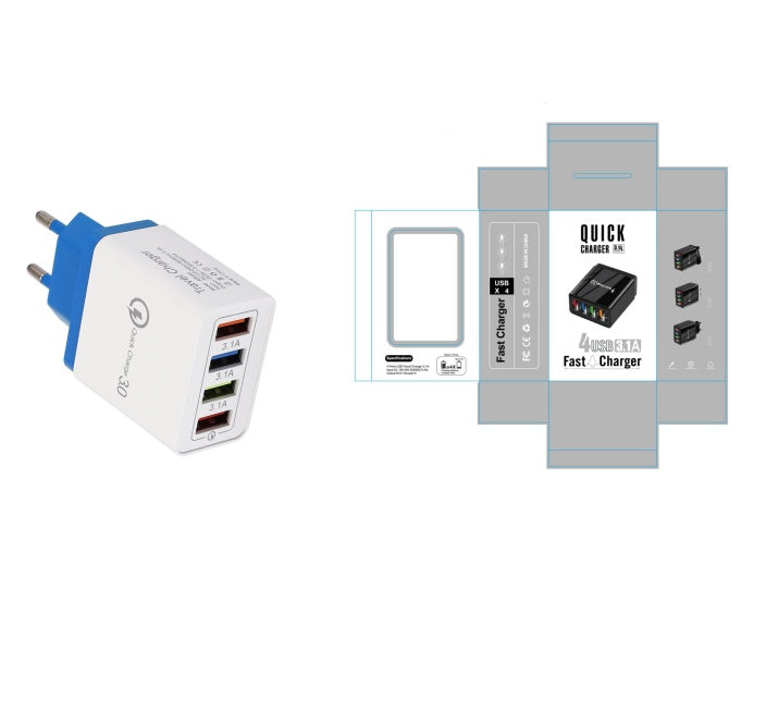4-Port USB Wall Charger – Quick Charge 3.0