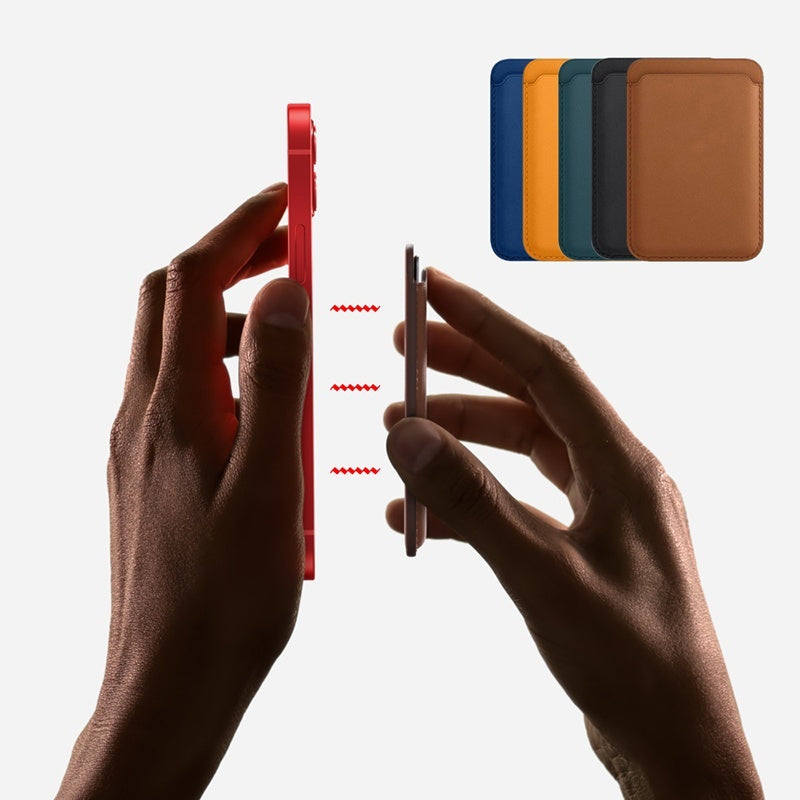 MagSafe Magnetic Leather Wallet Case with Card Holder
