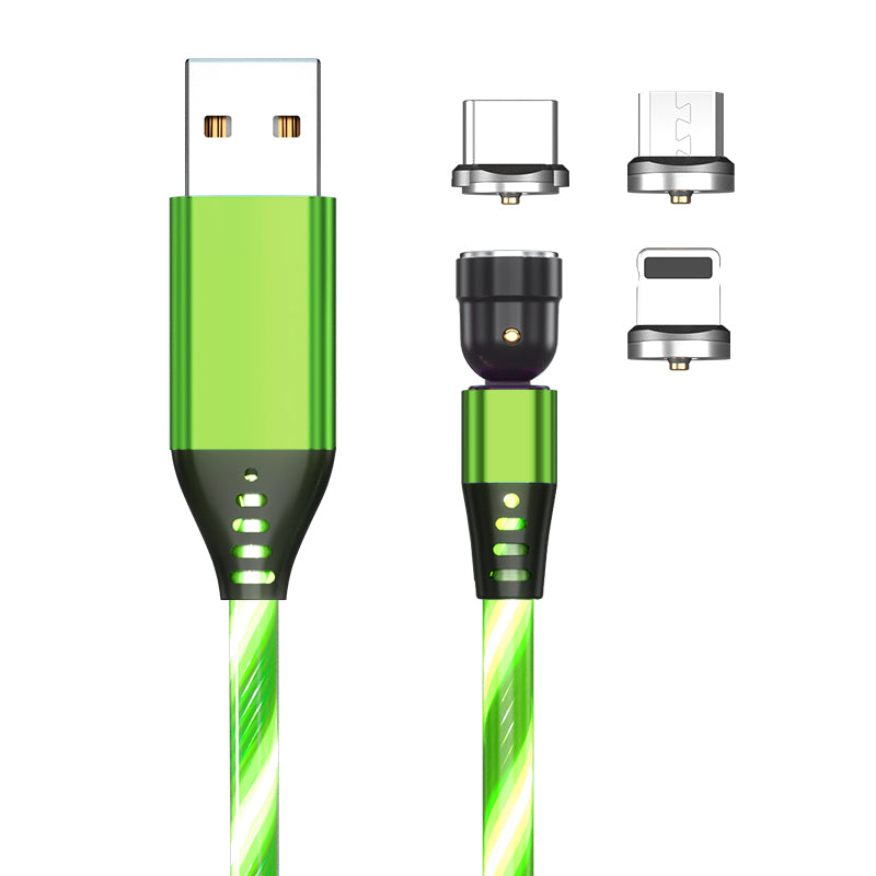 540° Rotating LED Magnetic Charging Cable – 3A Fast Charge