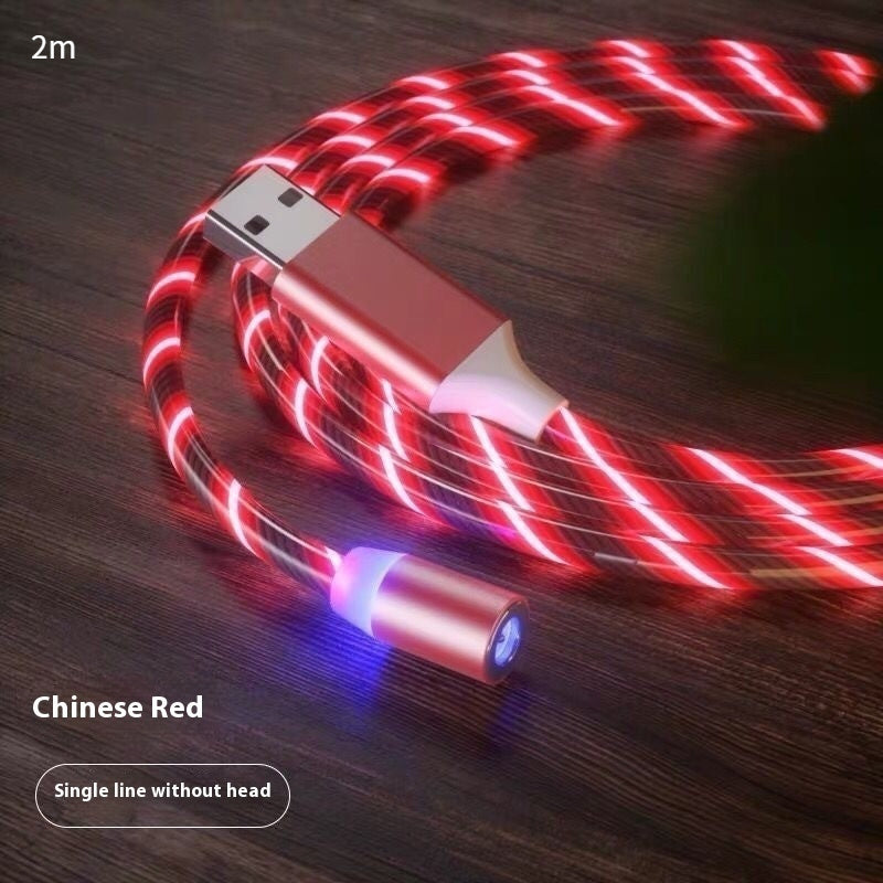 Magnetic LED Streamer Charging Cable – USB-C, Lightning & Micro USB
