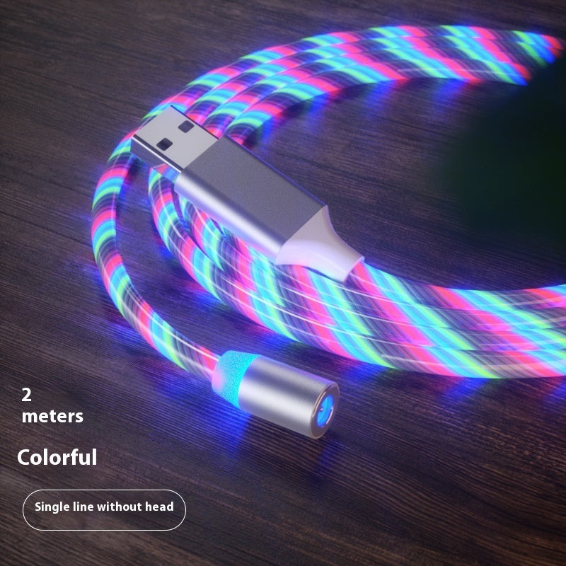 Magnetic LED Streamer Charging Cable – USB-C, Lightning & Micro USB