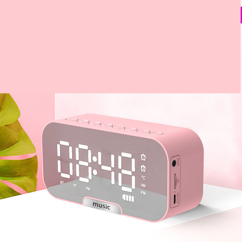 Portable Mirror Alarm Clock with Radio
