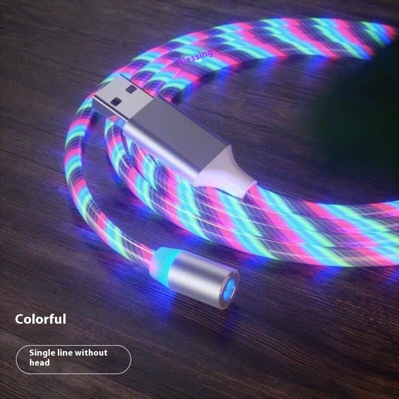 Magnetic LED Streamer Charging Cable – USB-C, Lightning & Micro USB