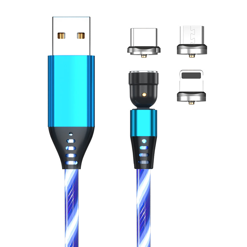 540° Rotating LED Magnetic Charging Cable – 3A Fast Charge
