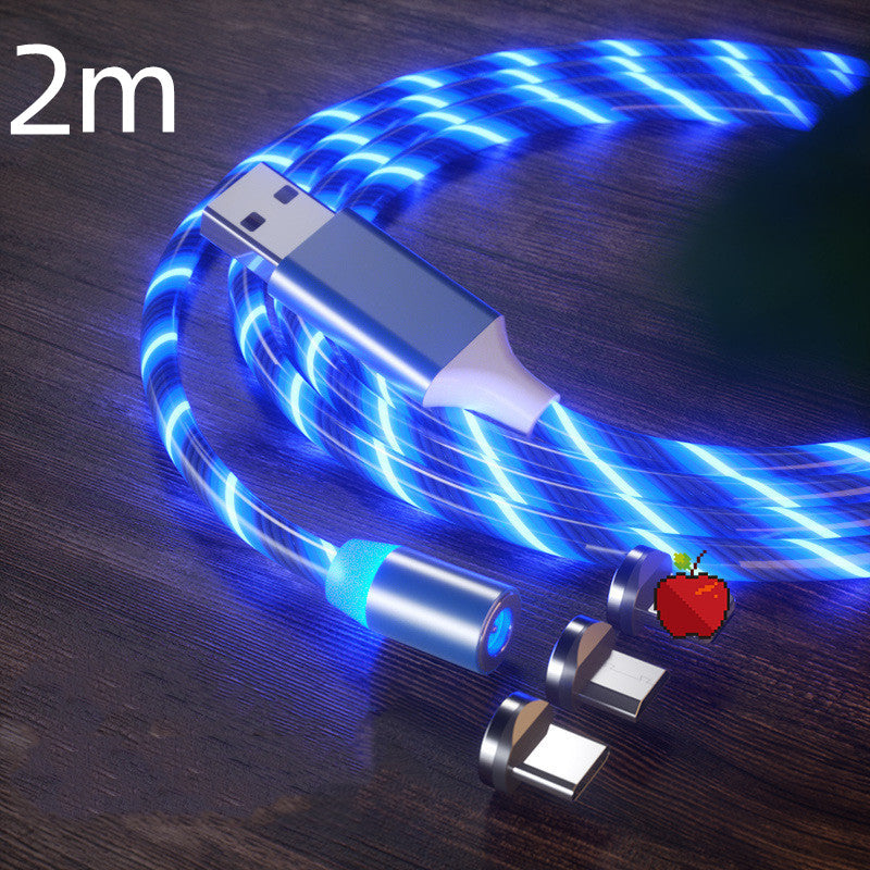 Magnetic LED Streamer Charging Cable – USB-C, Lightning & Micro USB