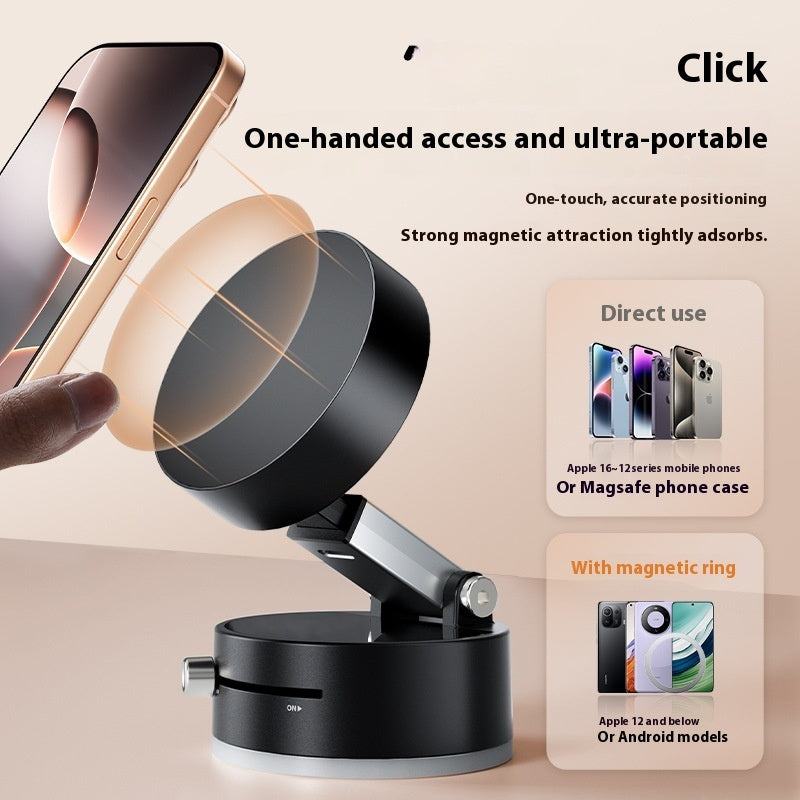 Foldable Magnetic Car Phone Holder – Vacuum Suction Mount