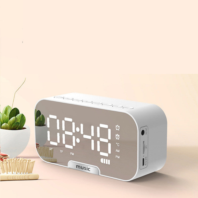 Portable Mirror Alarm Clock with Radio