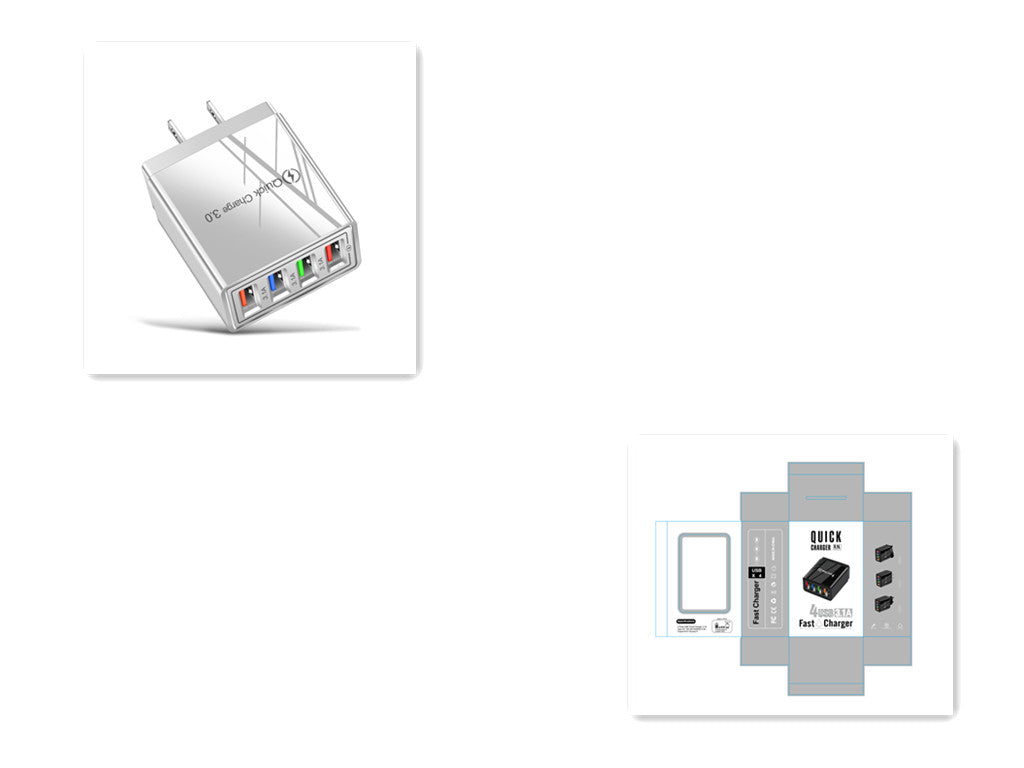 4-Port USB Wall Charger – Quick Charge 3.0