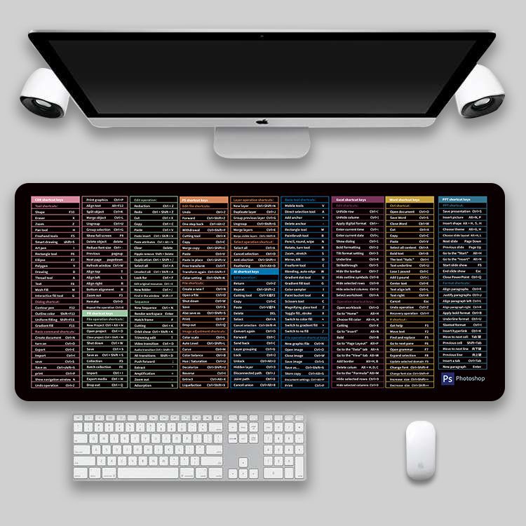 Oversized Shortcut Key Gaming Desk Pad