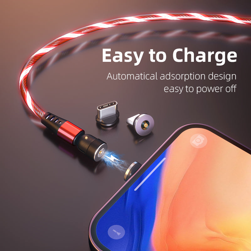 540° Rotating LED Magnetic Charging Cable – 3A Fast Charge