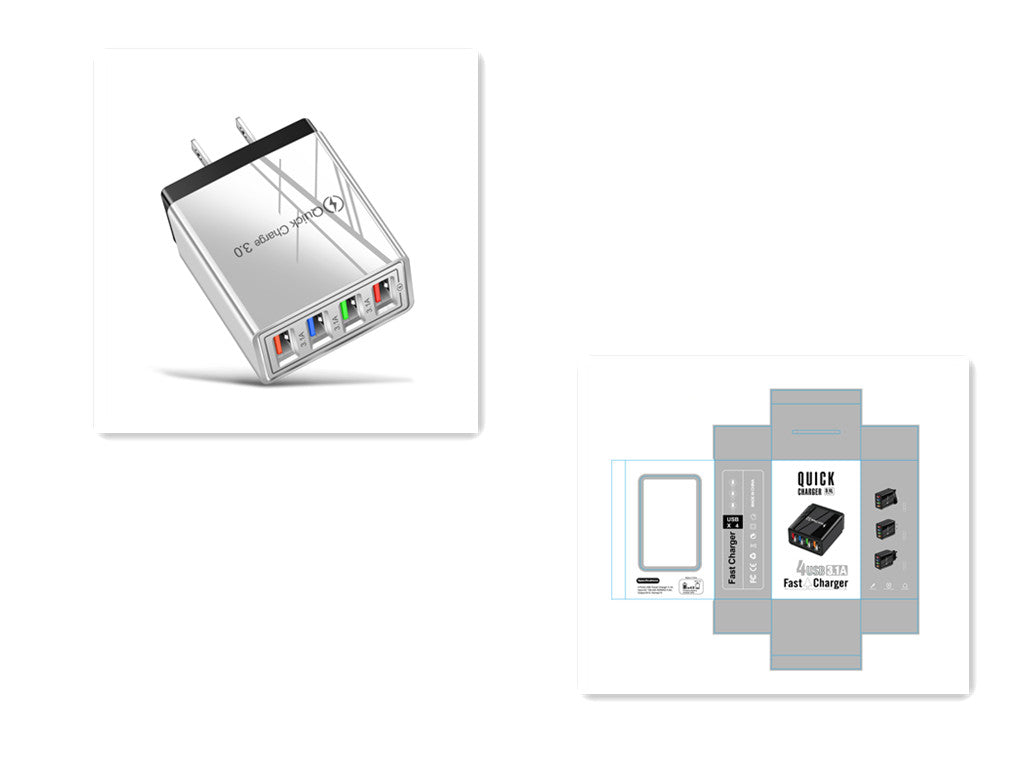 4-Port USB Wall Charger – Quick Charge 3.0